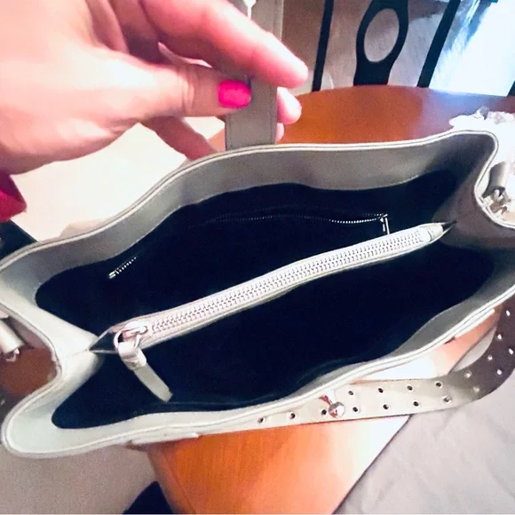 All Saints Gray Leather top handle, backpack and crossbody Studded - Picture 11 of 16